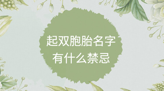 起雙胞胎名字有什么禁忌？