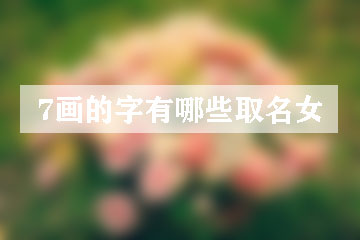 7畫(huà)的字有哪些取名女 