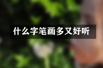 什么字筆畫(huà)多又好聽(tīng)