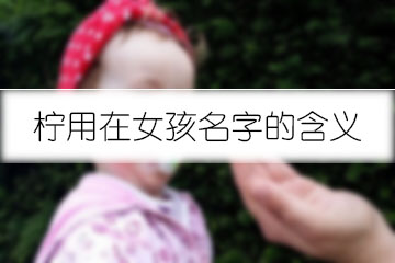 檸用在女孩名字的含義