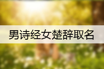 男詩(shī)經(jīng)女楚辭取名