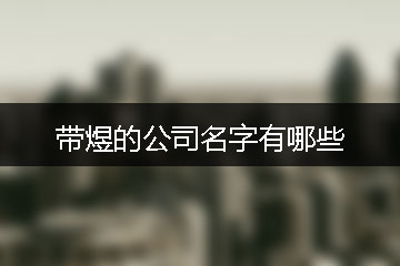 帶煜的公司名字有哪些