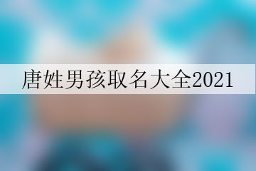 唐姓男孩取名大全2021