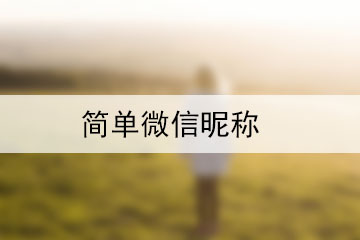 簡(jiǎn)單的微信名