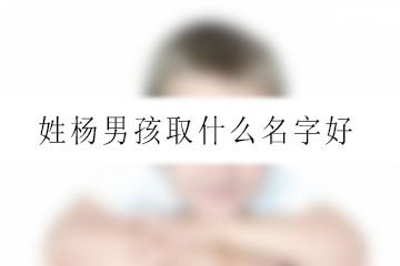 姓楊男孩取什么名字好