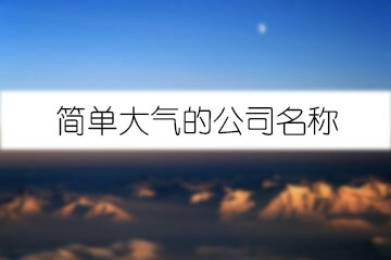 簡(jiǎn)單大氣的公司名稱