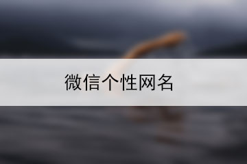 微信個性網(wǎng)名