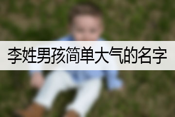 李姓男孩簡(jiǎn)單大氣的名字