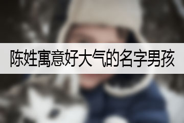 陳姓寓意好大氣的名字男孩