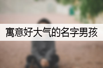 寓意好大氣的名字男孩