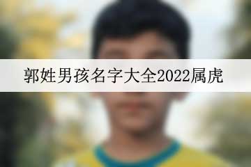 郭姓男孩名字大全2022屬虎