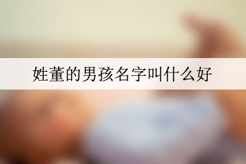 姓董的男孩名字叫什么好