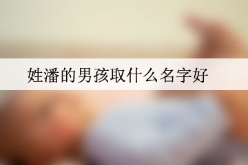 姓潘的男孩取什么名字好