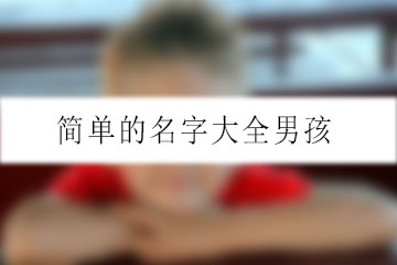 簡單的名字大全男孩