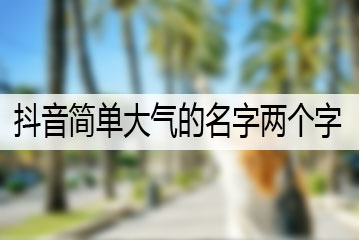 抖音簡(jiǎn)單大氣的名字兩個(gè)字