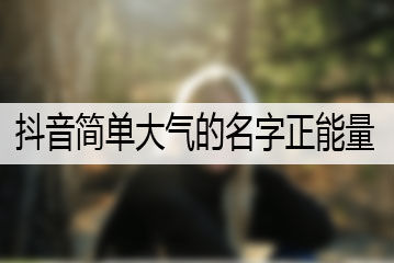 抖音簡單大氣的名字正能量