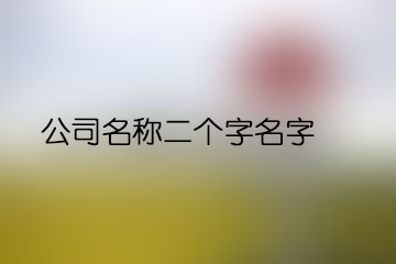 公司名稱二個字名字