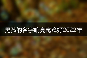 男孩的名字響亮寓意好2022年