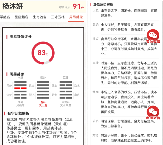 推薦名字周易卦象分析