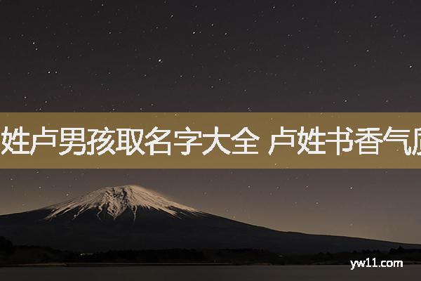 姓盧男孩取名字大全 盧姓書香氣質(zhì)名字男孩